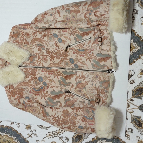 BD Sport Jackets & Blazers - Faux suede floral jacket by DB Sport